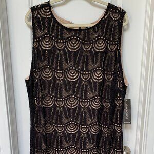 "SHARAGANO" ELEGANT BLACK LACE DRESS NEW WITH TAGS PLUS SIZE 24W
